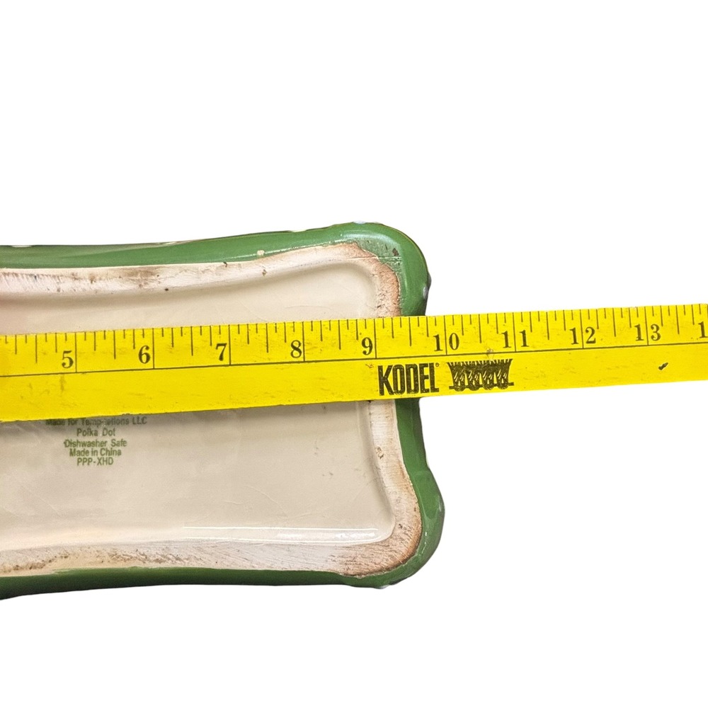 Temp‎ Tations Green Polka Dot Handbag Shaped Ceramic Cookie Jar with Lid - Picture 8 of 12